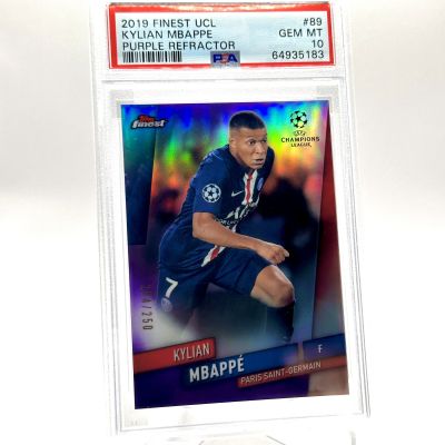 Kylian Mbappe 2019-20 Topps Finest UCL - 204/250 #89 PSA 10 PSG