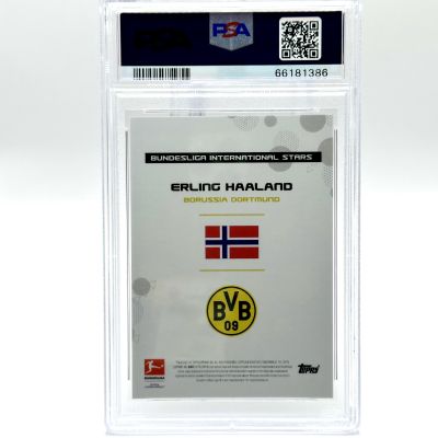 Erling Haaland 2021-22 Topps Bundesliga  ORANGE 24/25 PSA 10 Borussia Dortmund