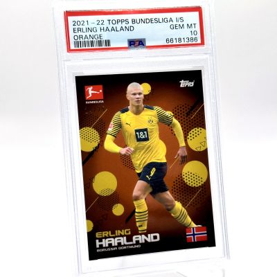 Erling Haaland 2021-22 Topps Bundesliga  ORANGE 24/25 PSA 10 Borussia Dortmund