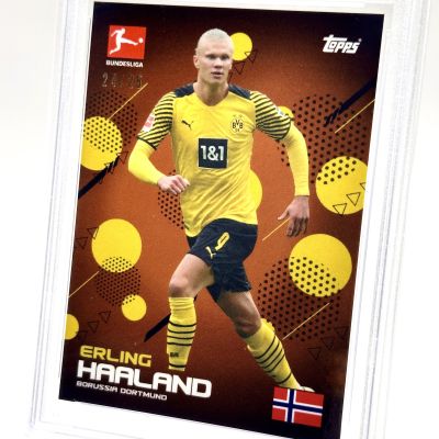 Erling Haaland 2021-22 Topps Bundesliga  ORANGE 24/25 PSA 10 Borussia Dortmund