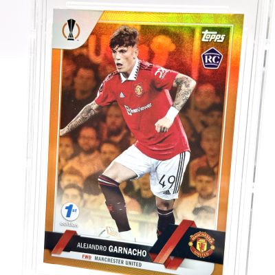 Alejandro Garnacho 2022-23 Topps Chrome UCC - Rookie RC ORANGE 07/25 #50 Manchester United TYGS 9.5