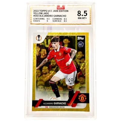 Alejandro Garnacho 2022-23 Topps Chrome UCC Jade - Rookie RC YELLOW 11/50 #50 Manchester United GBTC 8.5