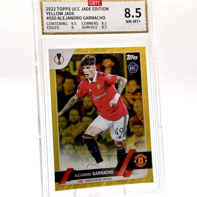 Alejandro Garnacho 2022-23 Topps Chrome UCC Jade - Rookie RC YELLOW 11/50 #50 Manchester United GBTC 8.5
