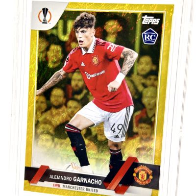 Alejandro Garnacho 2022-23 Topps Chrome UCC Jade - Rookie RC YELLOW 11/50 #50 Manchester United GBTC 8.5