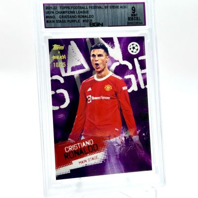 Cristiano Ronaldo 2021-22 Topps Festival UCL By Steve Aoki - Main Stage PURPLE 10/25 Manchester United BGN 9