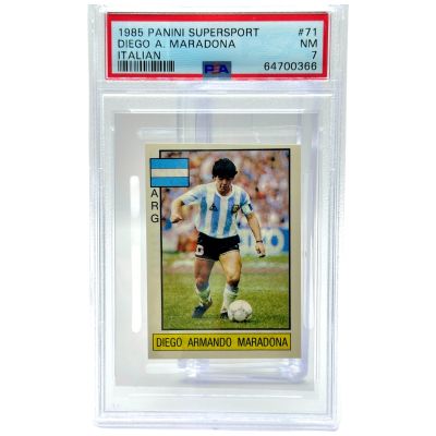 Diego Maradona 1985 Panini Supersport Sticker #71 Argentina PSA 7