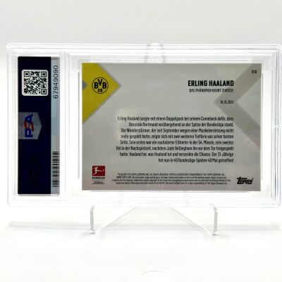 Erling Haaland 2021 Topps Now Bundesliga - BLACK 07/10 #50 Bvb Dortmund PSA 9