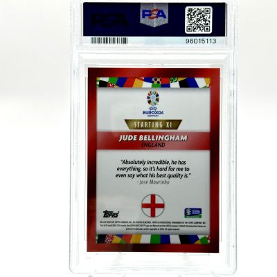Jude Bellingham 2024 Topps Mourinho Platinum Curated EURO 2024 - Starting XI RED 08/10 England PSA 9 