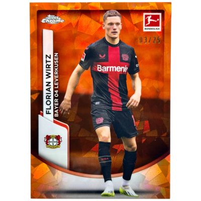 Florian Wirtz 2023-24 Topps Chrome Bundesliga Saphire ORANGE 03/25 #IV-07 Leverkusen