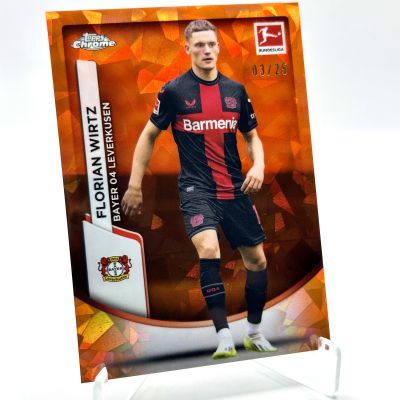 Florian Wirtz 2023-24 Topps Chrome Bundesliga Saphire ORANGE 03/25 #IV-07 Leverkusen