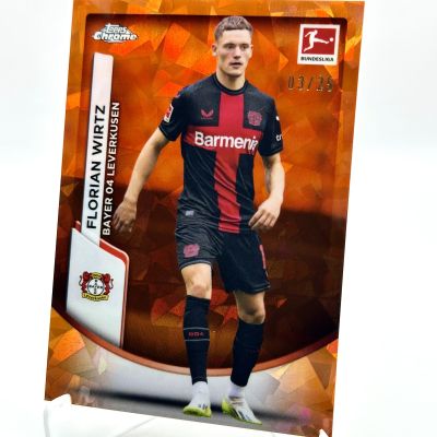 Florian Wirtz 2023-24 Topps Chrome Bundesliga Saphire ORANGE 03/25 #IV-07 Leverkusen