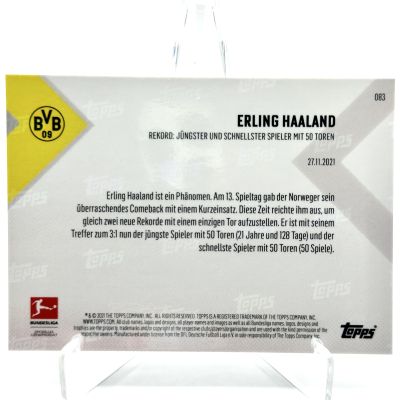Erling Haaland 2021-22 Topps Now Bundesliga Soccer 03/10 #83 Borussia Dortmund