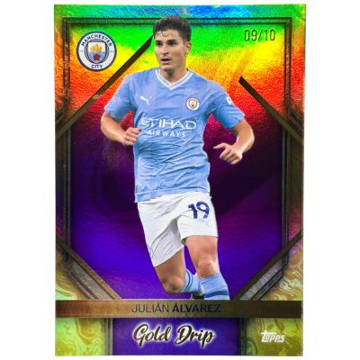 Julian Alvarez 2023-24 Topps Manchester City Team Set - GOLD DRIP 09/10 #47  