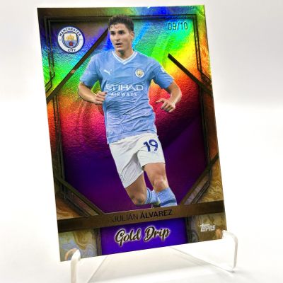 Julian Alvarez 2023-24 Topps Manchester City Team Set - GOLD DRIP 09/10 #47  