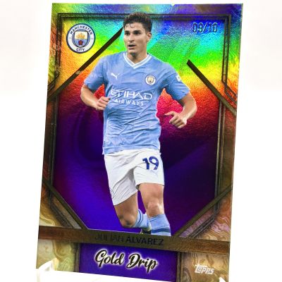 Julian Alvarez 2023-24 Topps Manchester City Team Set - GOLD DRIP 09/10 #47  