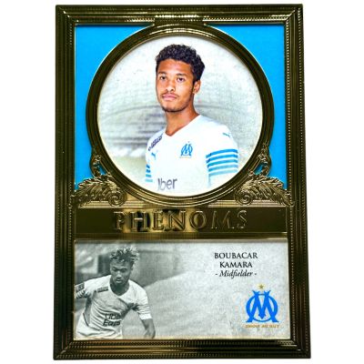 Boubacar Kamara 2021-22 Futera Marseille Unique Collection - 23KT GOLDFRAME PHENOMS LIGHT BLUE 03/03 #OMP08 Marseille