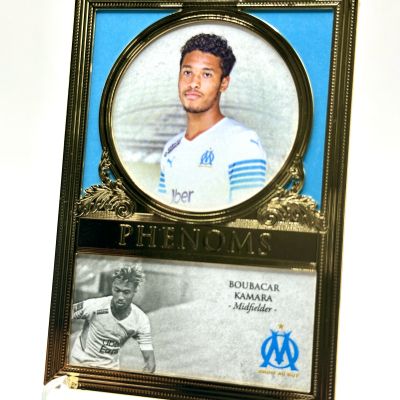 Boubacar Kamara 2021-22 Futera Marseille Unique Collection - 23KT GOLDFRAME PHENOMS LIGHT BLUE 03/03 #OMP08 Marseille
