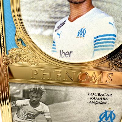 Boubacar Kamara 2021-22 Futera Marseille Unique Collection - 23KT GOLDFRAME PHENOMS LIGHT BLUE 03/03 #OMP08 Marseille