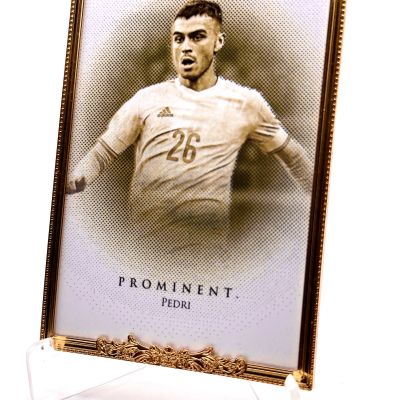 Pedri 2021-22 Futera Unique World Football - Prominent 24KT Gold Framed 04/14 #PR36 Spain