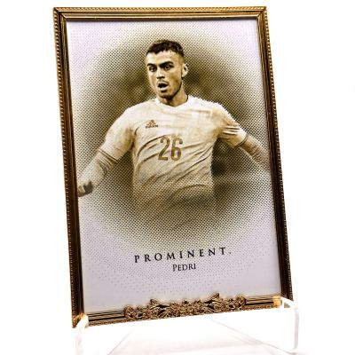 Pedri 2021-22 Futera Unique World Football - Prominent 24KT Gold Framed 04/14 #PR36 Spain