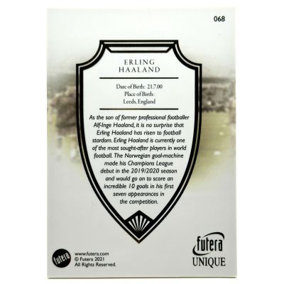 Erling Haaland 2021-22 Futera Unique World Football #068 Norvegia