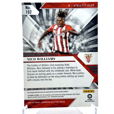 Nico Williams 2021-22 Panini Chronicles - Rookie RC  XR BLUE 27/99 #102 Bilbao