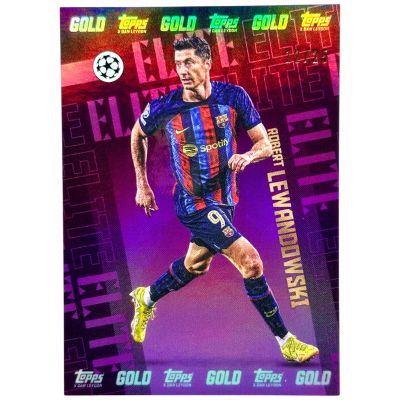Robert Lewandowski 2022-23 Topps Gold UCC X Dan Leydon - ELITE PURPLE 12/25  FC Barcelona