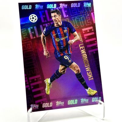 Robert Lewandowski 2022-23 Topps Gold UCC X Dan Leydon - ELITE PURPLE 12/25  FC Barcelona
