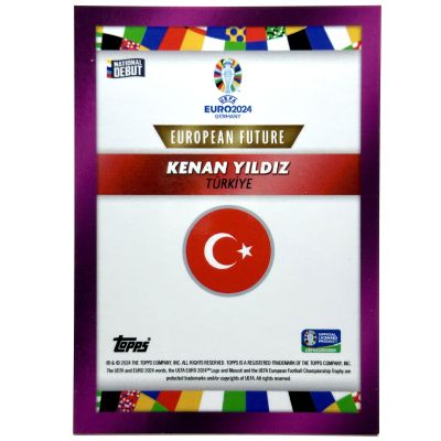 Kenan Yildiz 2024 Topps Mourinho Platinum Curated Set - European Future Rookie PURPLE 24/25 Turkiye