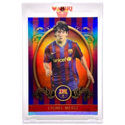 Lionel Messi 2024 Topps FC Barcelona Team Set - Vintage Barca ORANGE 18/25 #VB-4 FC Barcelona