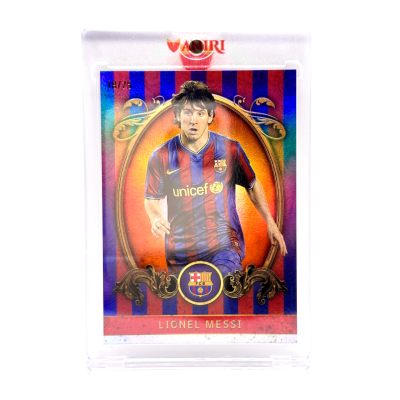 Lionel Messi 2024 Topps FC Barcelona Team Set - Vintage Barca ORANGE 18/25 #VB-4 FC Barcelona