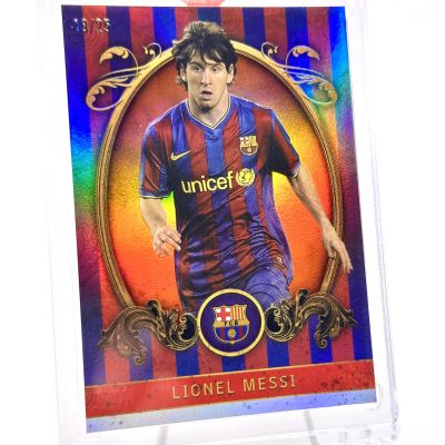 Lionel Messi 2024 Topps FC Barcelona Team Set - Vintage Barca ORANGE 18/25 #VB-4 FC Barcelona