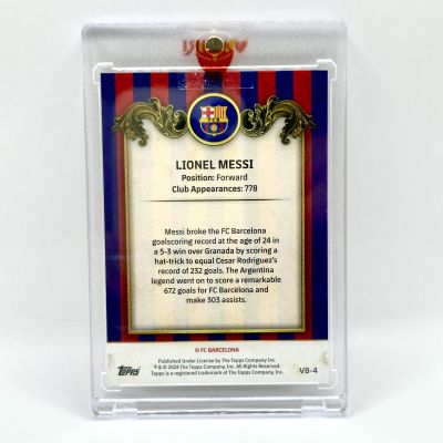 Lionel Messi 2024 Topps FC Barcelona Team Set - Vintage Barca ORANGE 18/25 #VB-4 FC Barcelona