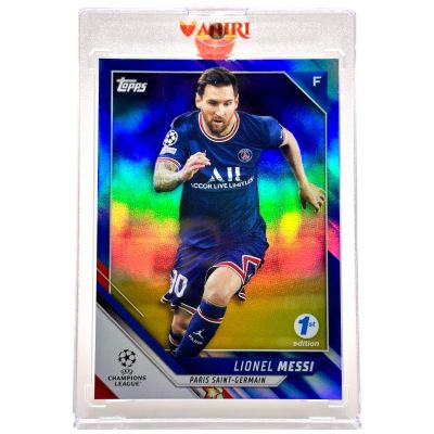 Lionel Messi 2021-22 Topps UEFA Champions League 1st Edition - BLUE FOIL 12/30 #10 PSG