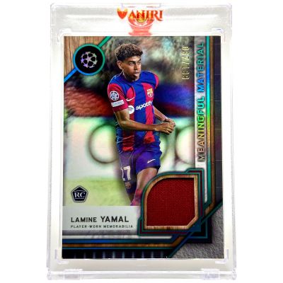 Lamine Yamal 2023-24 Topps Museum Collection UCL - Rookie RC Meaningful Material Relic AQUAMARINE 067/199 #MMSR-LY FC Barcelona