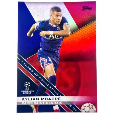 Kylian Mbappe 2022-23 Topps Flags of Foundation UCL - RED STARBALL 3/5 #FF-07 PSG