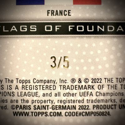 Kylian Mbappe 2022-23 Topps Flags of Foundation UCL - RED STARBALL 3/5 #FF-07 PSG