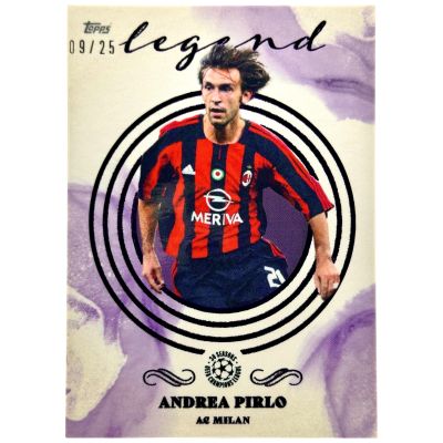 Andrea Pirlo 2021-22 Topps Pearl UCL - PURPLE Foil Legend 09/25 AC Milan