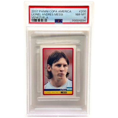 Lionel Messi 2007 Panini Copa America Venezuela #200 PSA 8