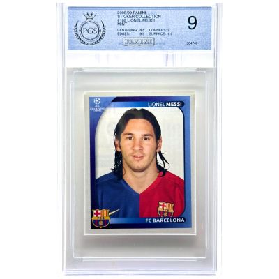 Lionel Messi 2008 Panini UEFA Champions League Sticker #109 FC Barcelona PGS 9