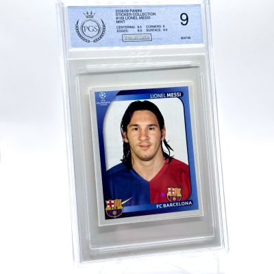 Lionel Messi 2008 Panini UEFA Champions League Sticker #109 FC Barcelona PGS 9