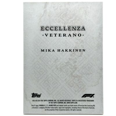 Mika Hakkinen 2024 Topps Formula 1 Eccellenza - Veterano Mclaren Mercedes