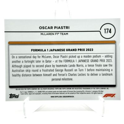 Oscar Piastri 2024 Topps Chrome Formula 1 - Driver of the Day ORANGE Checker Flag Refractor 09/25 #174 Mclaren