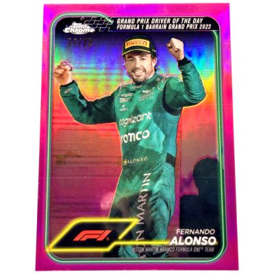 Fernando Alonso 2024 Topps Chrome Formula 1 - Grand Prix Winner PINK 71/75 #159 Aston Martin