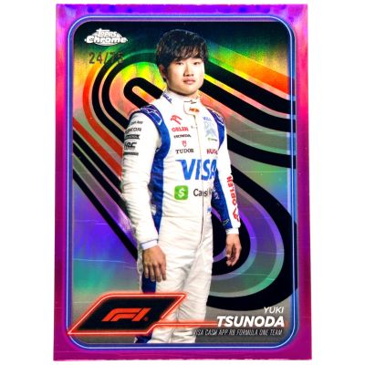 Yuki Tsunoda 2024 Topps Chrome Formula 1 - PINK 24/75 #17 Visa Cash RB
