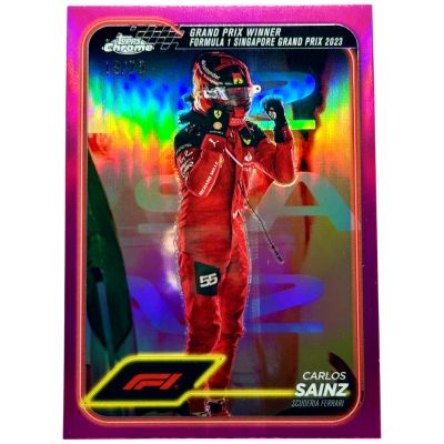 Carlos Sainz 2024 Topps Chrome Formula 1 - Grand Prix Winner PINK 19/75 #147 Ferrari
