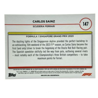 Carlos Sainz 2024 Topps Chrome Formula 1 - Grand Prix Winner PINK 19/75 #147 Ferrari