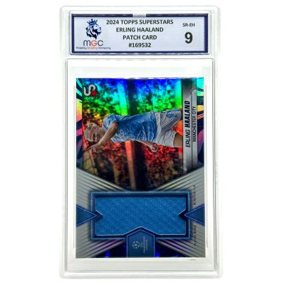 Erling Haaland 2023-24 Topps UEFA Superstars - Player Worn Higher Relic SP CASE HIT #SR-EH Manchester City MGC 9