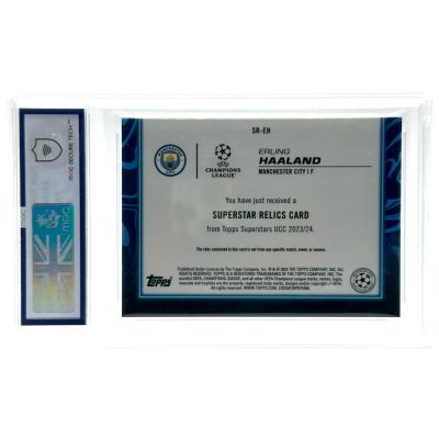 Erling Haaland 2023-24 Topps UEFA Superstars - Player Worn Higher Relic SP CASE HIT #SR-EH Manchester City MGC 9