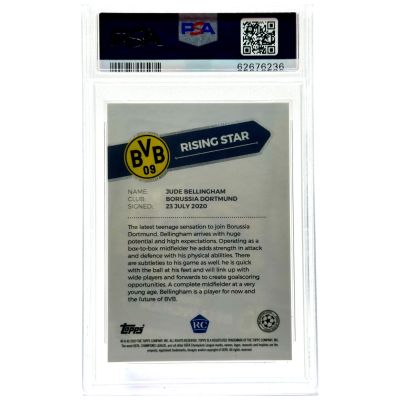Jude Bellingham 2020 Topps Champions League Summer Signings - Rookie RC Borussia Dortmund PSA 9